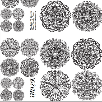 Digital Mandalas #1 Image Transfer PDF for creating images on raw polymer clay and for use with Magic Transfer Paper - Create Along 