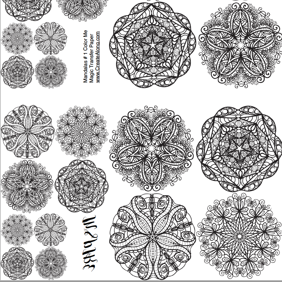 Digital Mandalas #1 Image Transfer PDF for creating images on raw polymer clay and for use with Magic Transfer Paper