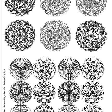 Digital Mandala Mania Image Transfer PDF for creating images on raw polymer clay and for use with Magic Transfer Paper - Create Along 