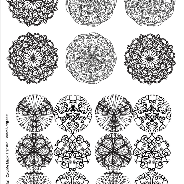 Digital Mandala Mania Image Transfer PDF for creating images on raw polymer clay and for use with Magic Transfer Paper - Create Along 