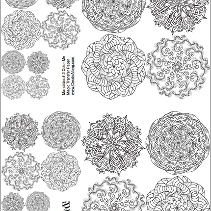 Digital Mandalas #2 Image Transfer PDF for creating images on raw polymer clay and for use with Magic Transfer Paper - Create Along 