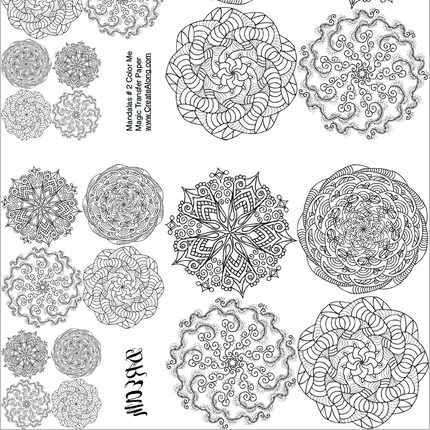 Digital Mandalas #2 Image Transfer PDF for creating images on raw polymer clay and for use with Magic Transfer Paper - Create Along 