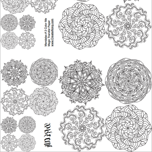 Digital Mandalas #2 Image Transfer PDF for creating images on raw polymer clay and for use with Magic Transfer Paper