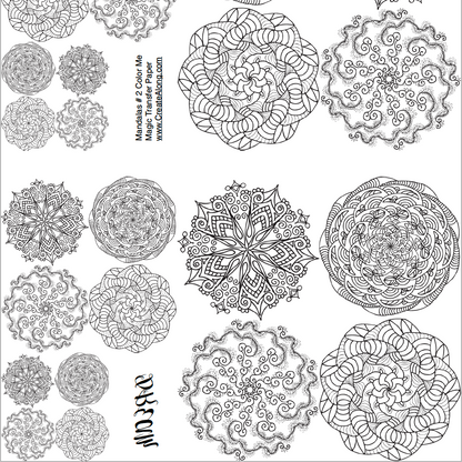 Digital Mandalas #2 Image Transfer PDF for creating images on raw polymer clay and for use with Magic Transfer Paper - Create Along 