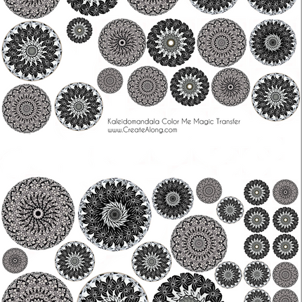 Digital Kaleidomandalas Image Transfer PDF for creating images on raw polymer clay and for use with Magic Transfer Paper - Create Along 