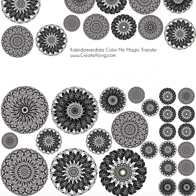 Digital Kaleidomandalas Image Transfer PDF for creating images on raw polymer clay and for use with Magic Transfer Paper - Create Along 