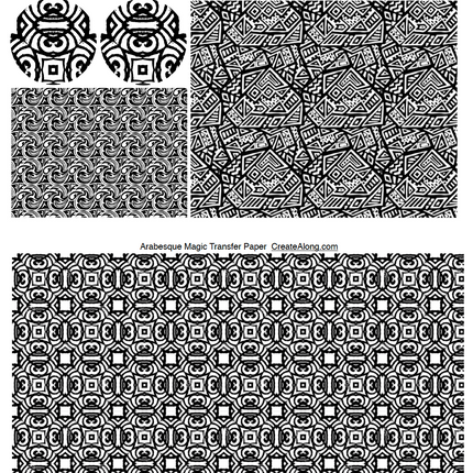 Digital Arabesque Image Transfer PDF for creating images on raw polymer clay and for use with Magic Transfer Paper - Create Along 