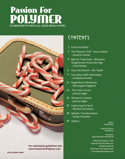 Miniatures & Faux Effects Tutorials Magazine: December 2021 Passion for Polymer Clay DIGITAL Downloadable PDF - Create Along 