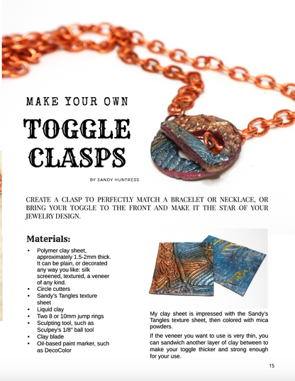 Polymer Clay Components Tutorials Magazine: January 2022 Passion for Polymer Clay DIGITAL Downloadable PDF - Create Along 