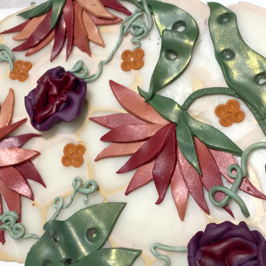 Make a Dimensional Organic Floral Crochet Polymer Clay Slab Online Workshop with Cindi McGee