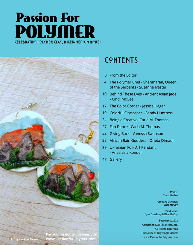 Around the World Inspired Tutorials Magazine: February 2022 Passion for Polymer Clay DIGITAL Downloadable PDF - Create Along 