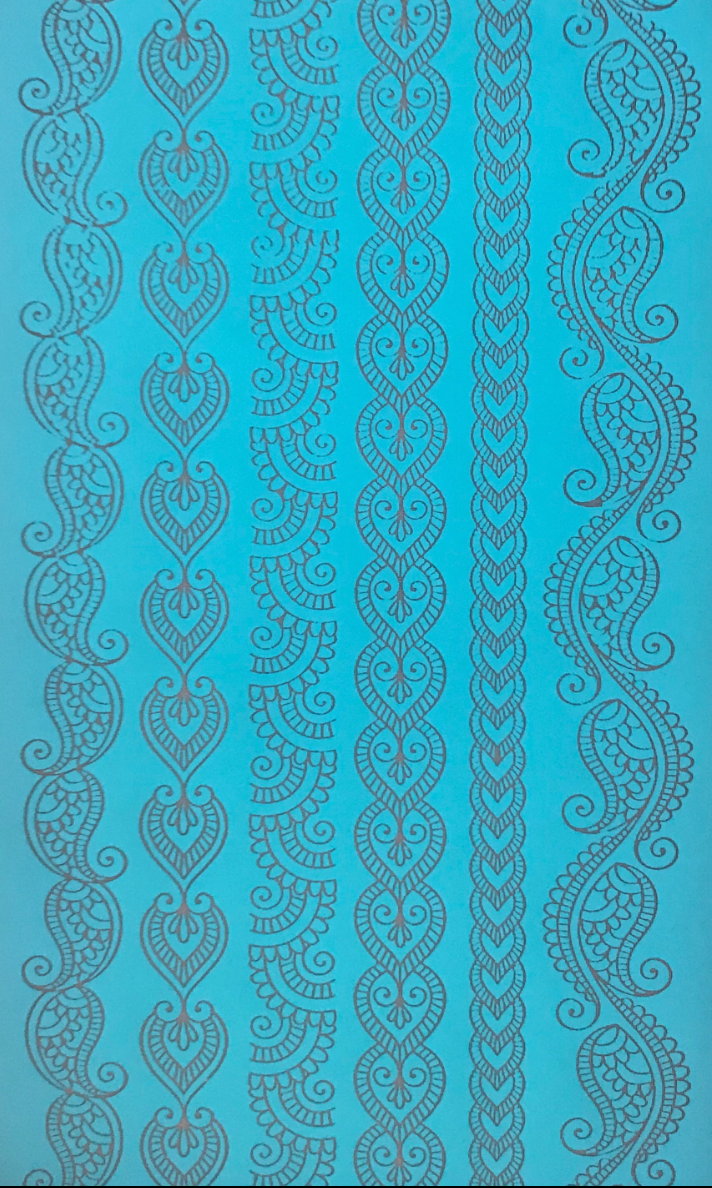 Silkscreen Stencil Henna Borders For Crafting, art jewelry, Polymer Clay + Mixed Media