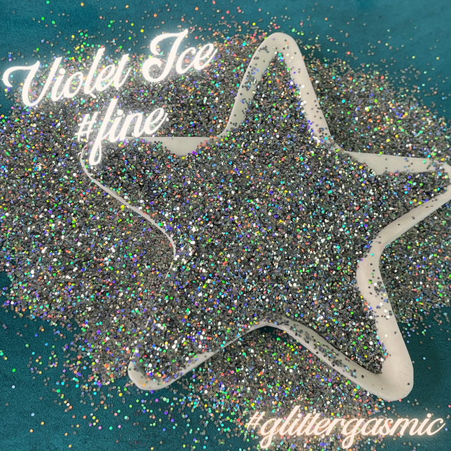 Violet Ice Fine Glitter holo for pens candles earrings clay resin mugs slime tumblers nail art 2 oz - Create Along 