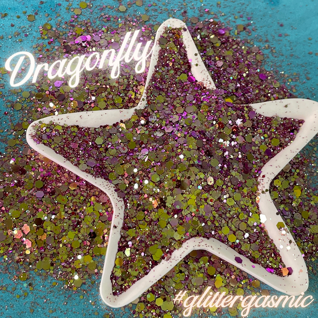 Dragonfly Glitter for pens candles earrings clay resin mugs slime tumblers nail art 2 oz - Create Along 
