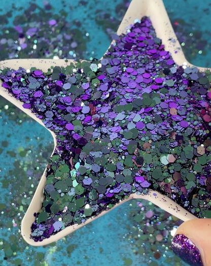 Under the Sea Glitter turquoise Purple color shift chunky for pens candles earrings clay resin mugs slime tumblers nail art 2 oz - Create Along 