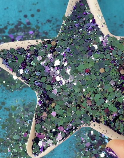 Under the Sea Glitter turquoise Purple color shift chunky for pens candles earrings clay resin mugs slime tumblers nail art 2 oz - Create Along 