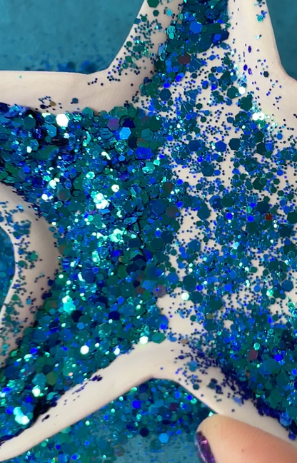Mermaid Royal Blue Sea Green Mix Glitter for pens candles earrings clay resin mugs slime tumblers nail art 2 oz - Create Along 