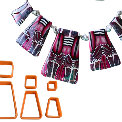 Dangles graduated Collar necklace Jewelry Sized set of 6 Polymer Clay Cutters - Create Along 