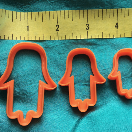 Hamsa Jewelry Sized set of 3 Hand of Fatima polymer clay Cutters - Create Along 