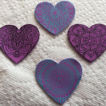 Silkscreen Cutter Set Hearts Love & Lace  a perfect pair together Jewelry Sized polymer clay cutters - Create Along 