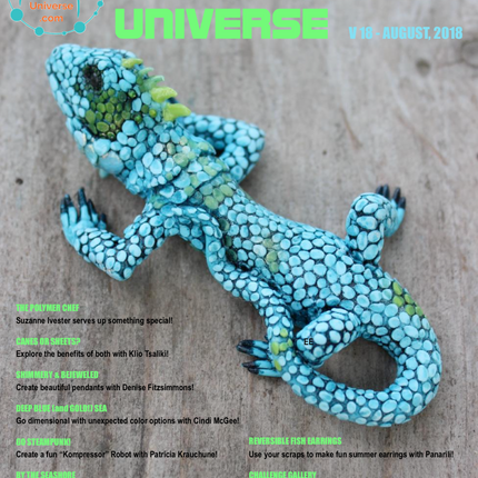 PCU August 2018 Polymer Clay Universe magazine download PDF tutorials - Create Along 