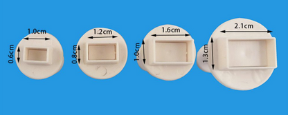 Mini Rectangle Plunger 4 graduated sizes Jewelry Sized polymer clay cutters - Create Along 
