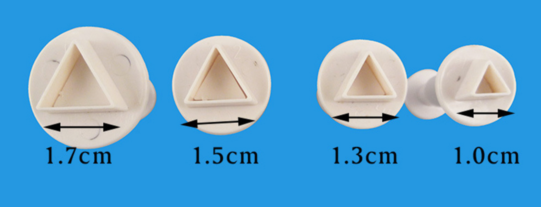 Mini Triangle Plunger Cutters Set of 4 graduated sizes for polymer clay - Polymer Clay TV tutorial and supplies