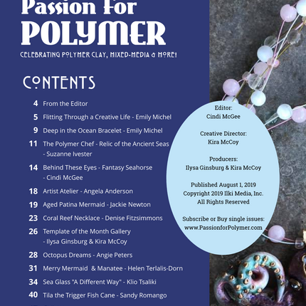 August 2019 Passion for Polymer clay magazine- DIGITAL PDF download - Create Along 