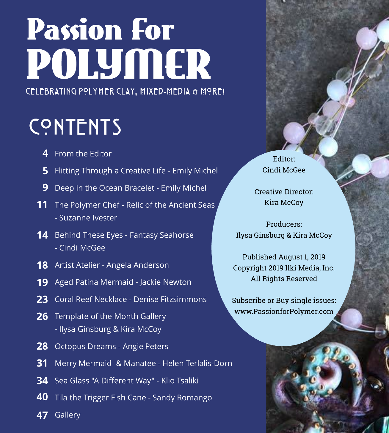 August Passion for Polymer clay magazine- DIGITAL PDF download - Polymer Clay TV tutorial and supplies
