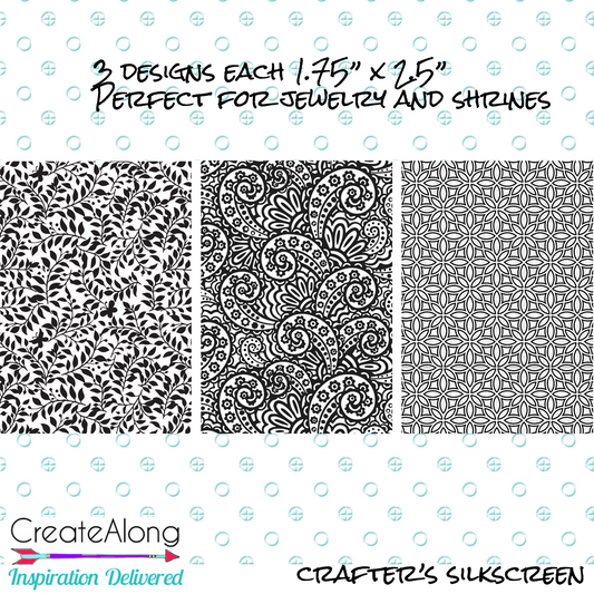 Silkscreen Stencil Shrines 1 3 Patterns For Crafting For Polymer Clay + Mixed Media - Polymer Clay TV tutorial and supplies