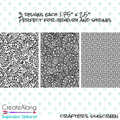 Silkscreen Stencil Shrines 1 3 Patterns For Crafting For Polymer Clay + Mixed Media - Create Along 