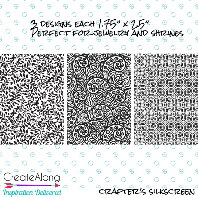 Silkscreen Stencil Shrines 1 3 Patterns For Crafting For Polymer Clay + Mixed Media - Create Along 
