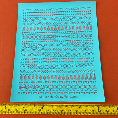 Winter Knit Holiday Christmas trees plants Silk Screen Stencil for Polymer Clay, Art Jewelry, Mixed Media