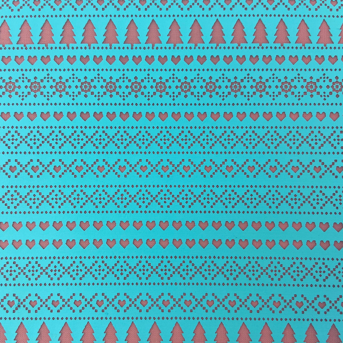 Winter Knit Holiday Christmas trees plants Silk Screen Stencil for Polymer Clay, Art Jewelry, Mixed Media