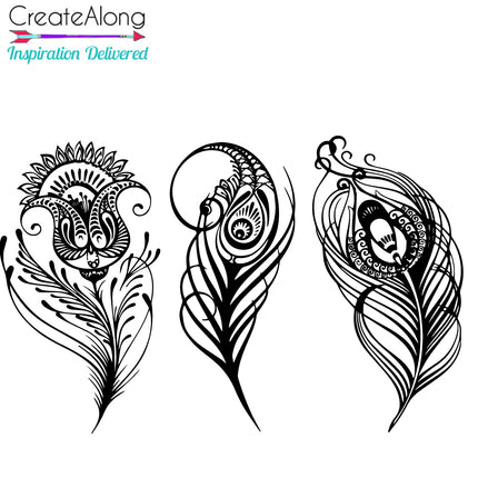 Silkscreen Cindi's Paisley Peacock Feathers polymer clay stencil - Create Along 