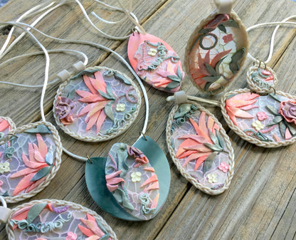 Make a Dimensional Organic Floral Crochet Polymer Clay Slab Online Workshop with Cindi McGee - Create Along 