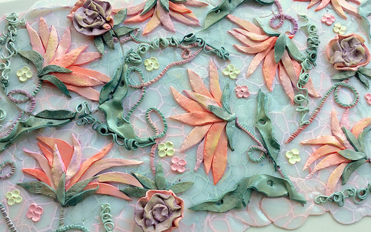 Make a Dimensional Organic Floral Crochet Polymer Clay Slab Online Workshop with Cindi McGee