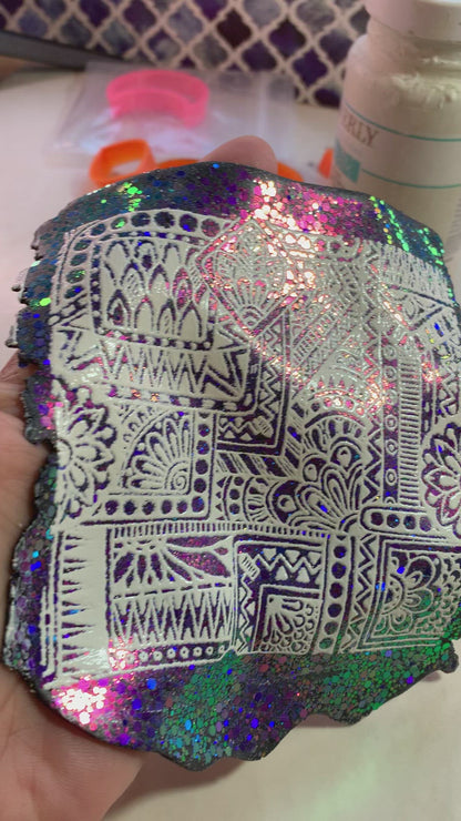 Trip to India Boho Inspired Floral pattern Silkscreen for Polymer Clay and Mixed Media