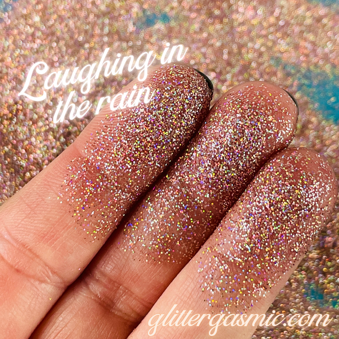 Laughing in the Rain holographic rose pink Glitter for pens candles earrings clay resin mugs slime tumblers nail art 2 oz