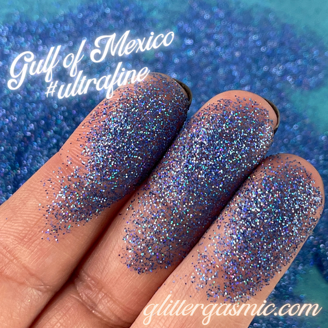 Gulf of Mexico Blue Superfine Holographic Glitter for pens candles earrings clay resin mugs slime tumblers nail art 2 oz - Create Along 