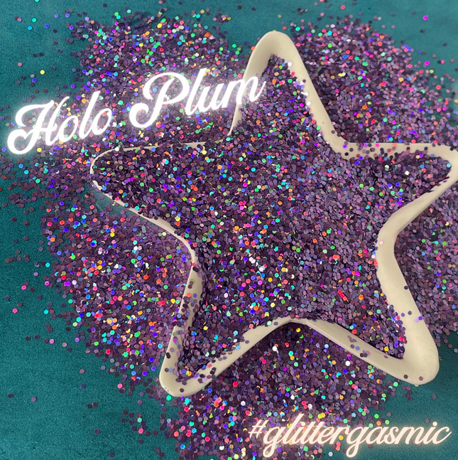 Holographic Plum fine purple pink Glitter for pens candles earrings clay resin mugs slime tumblers nail art 2 oz - Create Along 