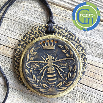Set of 3 Cindi McGee Queen Bees Deco Disc stamps texture polymer clay art jewelry mixed-media