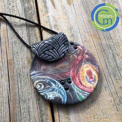 Silkscreen Cindi's Paisley Peacock Feathers polymer clay stencil - Create Along 