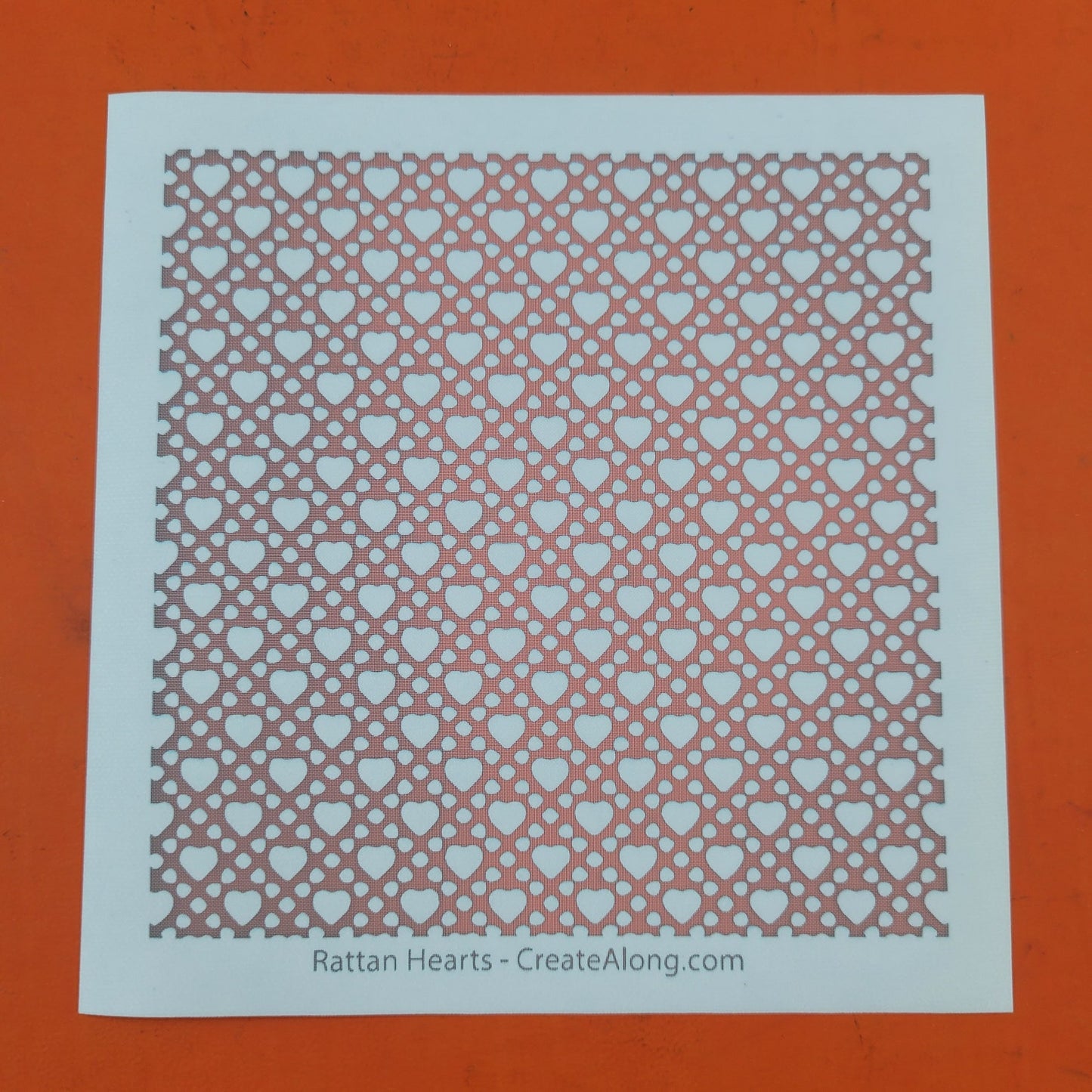 Rattan Hearts Valentines polymer clay silk screen stencil