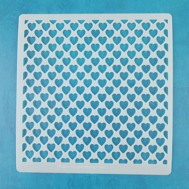 Hearts Basic, Polymer Clay, Stencil, texture sheet - Create Along 