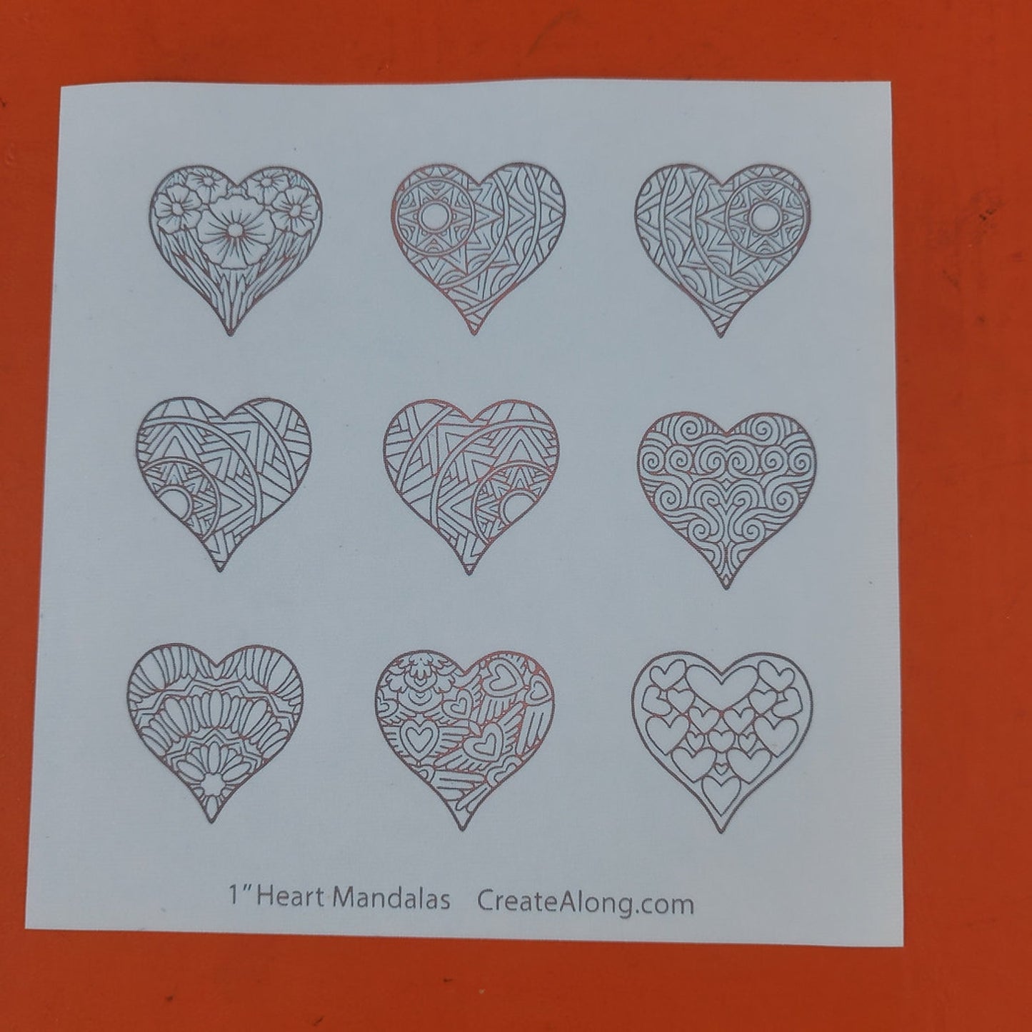 1" Heart Mandala Silkscreen Cutter Set Polymer Clay Silk Screen Stencil