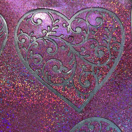 Lovely Hearts Valentines Day Polymer Clay Stencil texture sheet - Create Along 