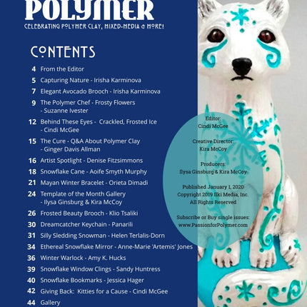 Polymer Clay Tutorials Passion for Polymer magazine Jan 2020 winter DIY - Create Along 