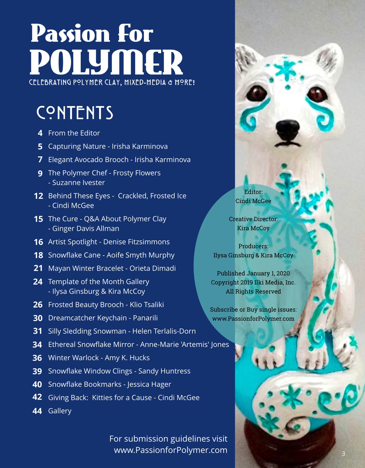 Polymer Clay Tutorials Passion for Polymer magazine Jan 2020 winter DIY - Create Along 