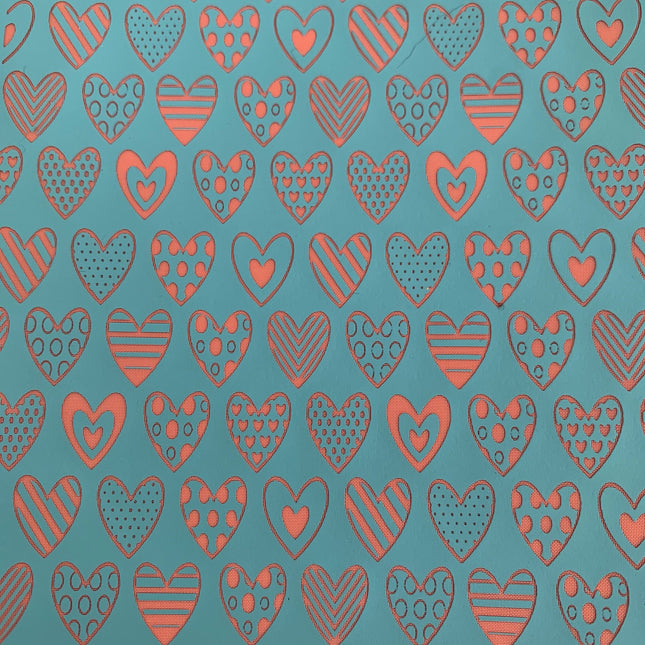 Valentine Silk Screen Heart Deco Stencil For Polymer Clay - Create Along 